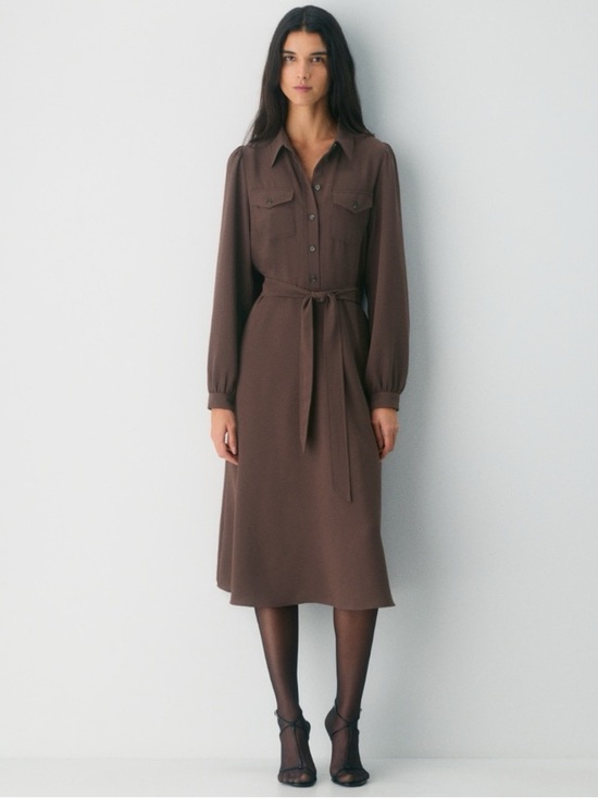 Aritzia Dresses & Skirts - Aritzia Wilfred (Re)Twill™ Songbird Dress Cocoa Powder Brown